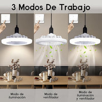 Lampara Led Con Ventilador Incorporado Y Control Remoto ®