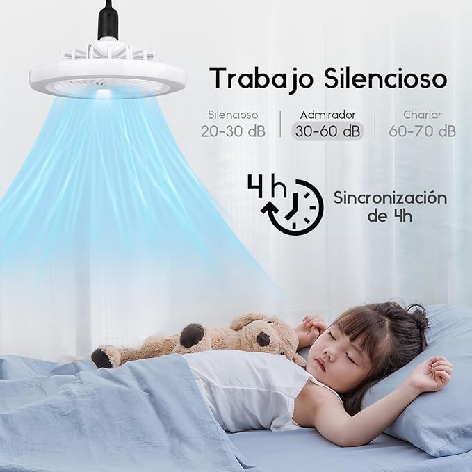 Lampara Led Con Ventilador Incorporado Y Control Remoto ®