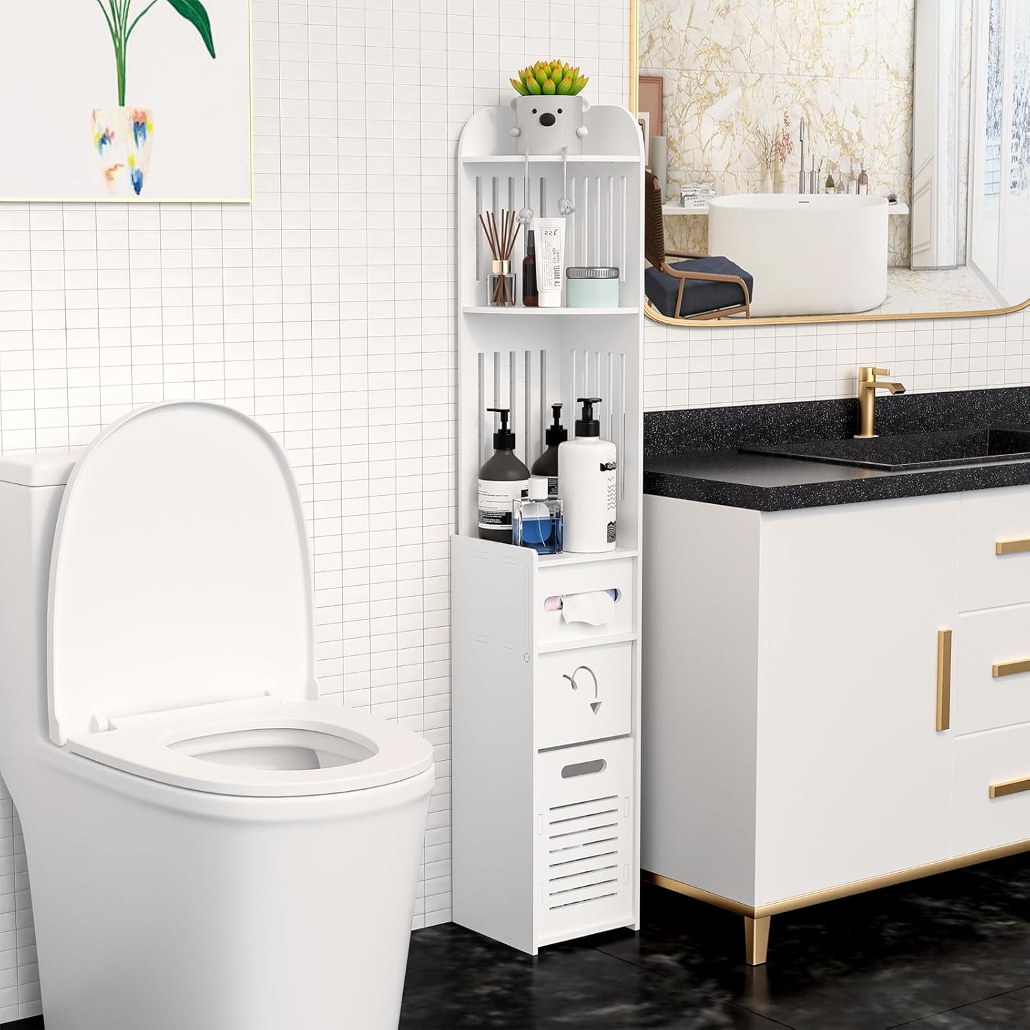 Organizador De Baño Pvc Papel Higiénico Moderno Y Práctico®