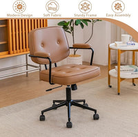 Silla De Oficina Vintage Cuero Sintético Ruedas 360®