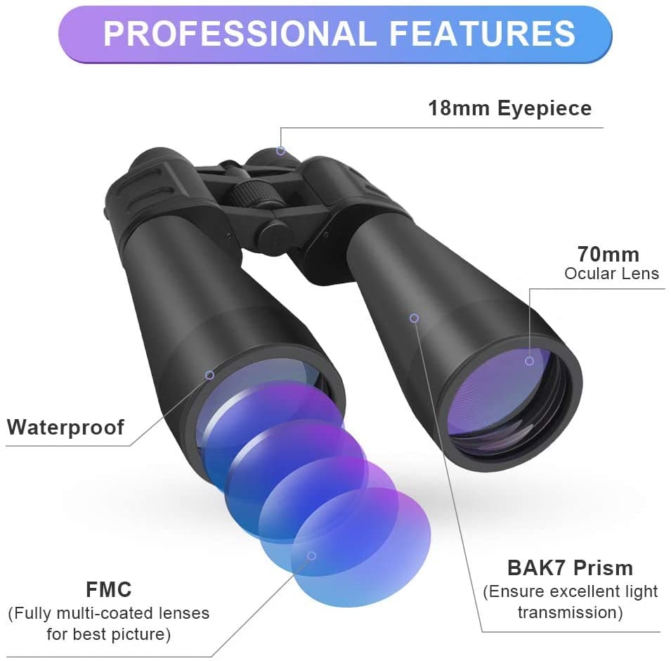 Binocular Largavista 60x90 Funda Caza/ Nautica Color Negro