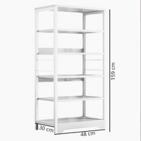 Estantería De Metal Y Madera 5 Estantes 48x30x159cm Blanca®