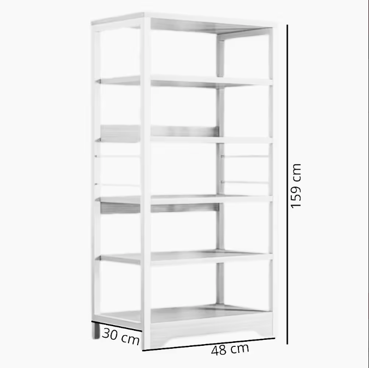 Estantería De Metal Y Madera 5 Estantes 48x30x159cm Blanca®