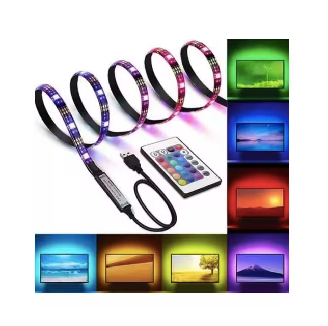 Tira Led Rgb 3 Metros Usb Con Control Colores Adhesivas®