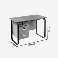 Escritorio Mdf Y Metal 2 Cajones 120x60x75cm Gris®