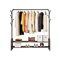 Perchero De Metal Negro Con Ruedas Practico 105x34x155 Cm®