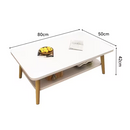 Mesa De Centro Ratona Moderna Blanca Con Estante 80cm®