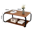 Mesa Ratona Metal+mdf Marron 2 Niveles Estante 100x60cm®