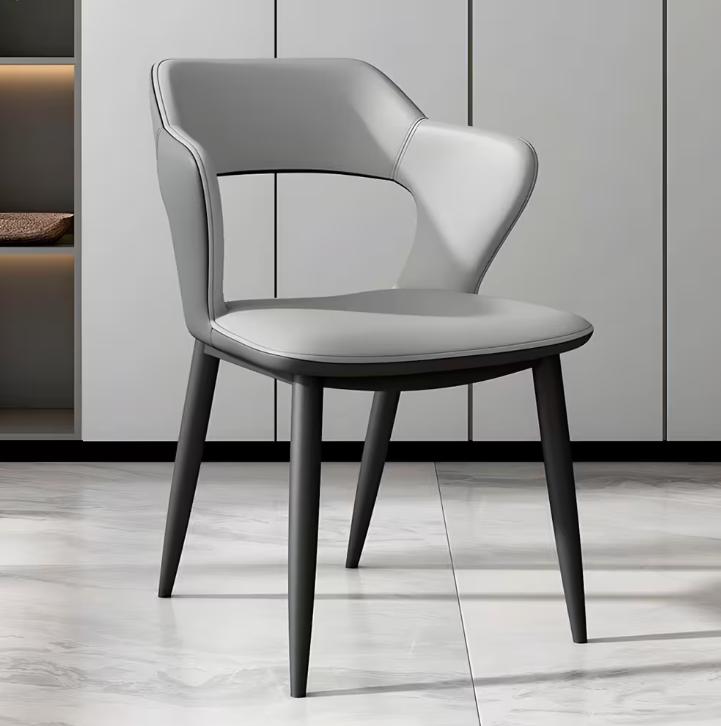 Silla De Comedor Recepción Tapizada 4 Patas Calidad Premium gris claro®