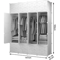 Ropero Modular Abs Plástico Organizador 147cm Resistente®