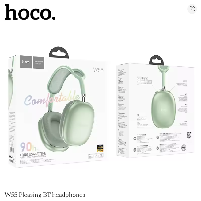 Auriculares de vincha inalambricos HOCO hasta 90h W55®