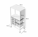 Organizador Cocina Extensible Con Ruedas 6 canastos Acero®