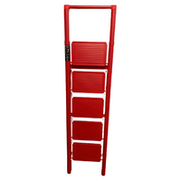 Escalera Metálica Roja Tijera 5 Escalones 155cm 150kg®