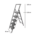 Escalera Metálica Roja Tijera 5 Escalones 155cm 150kg®