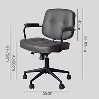 Silla De Oficina Vintage Cuero Sintético Ruedas 360®