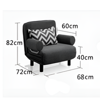 Sofá Cama 1 Cuerpo Reclinable Plegable Con Boza Brazos Gris®
