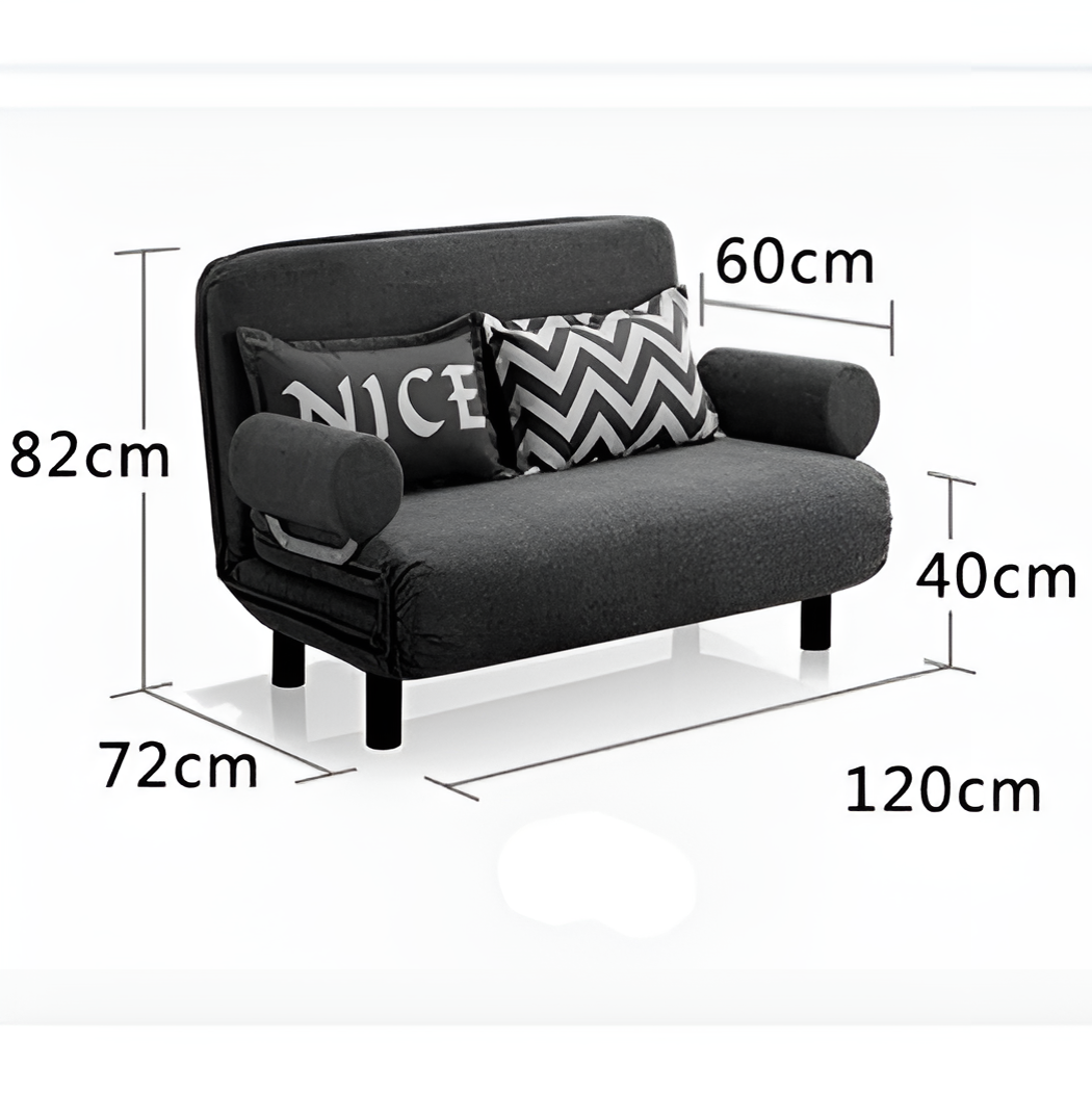 Sofá Cama 2 Cuerpos Reclinable Posa Brazos Color Gris®