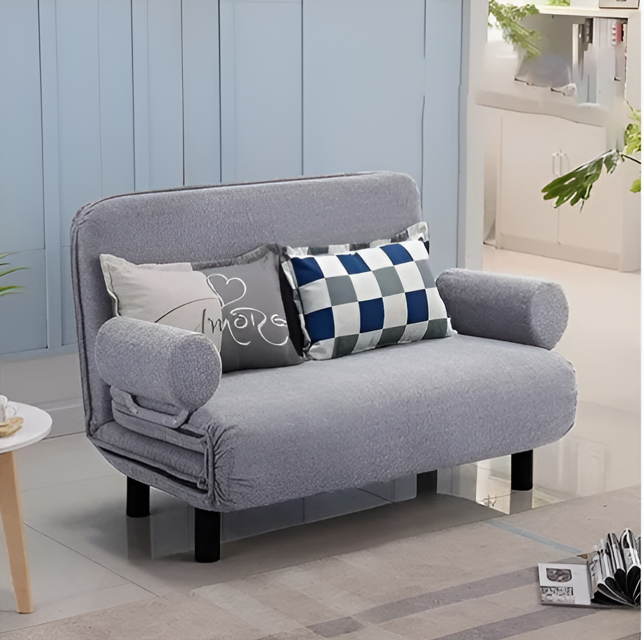 Sofá Cama 2 Cuerpos Reclinable Posa Brazos Color Gris®