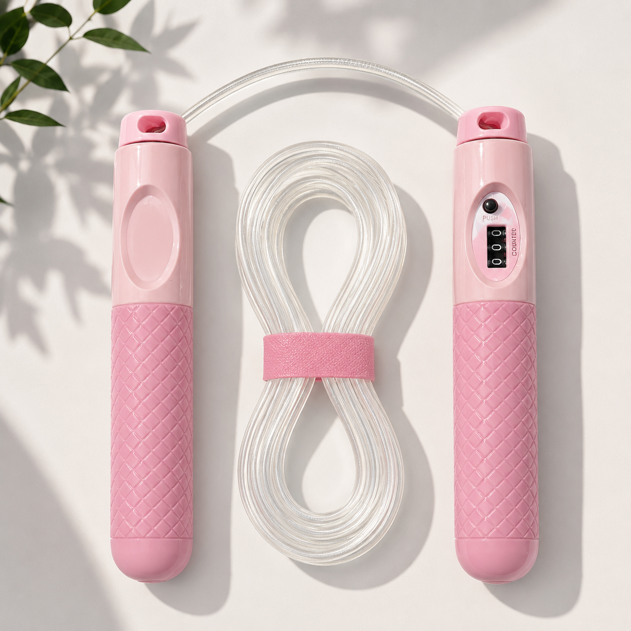 Cuerda De Salto Con Contador Para Ejercicio Resistente Rosa®