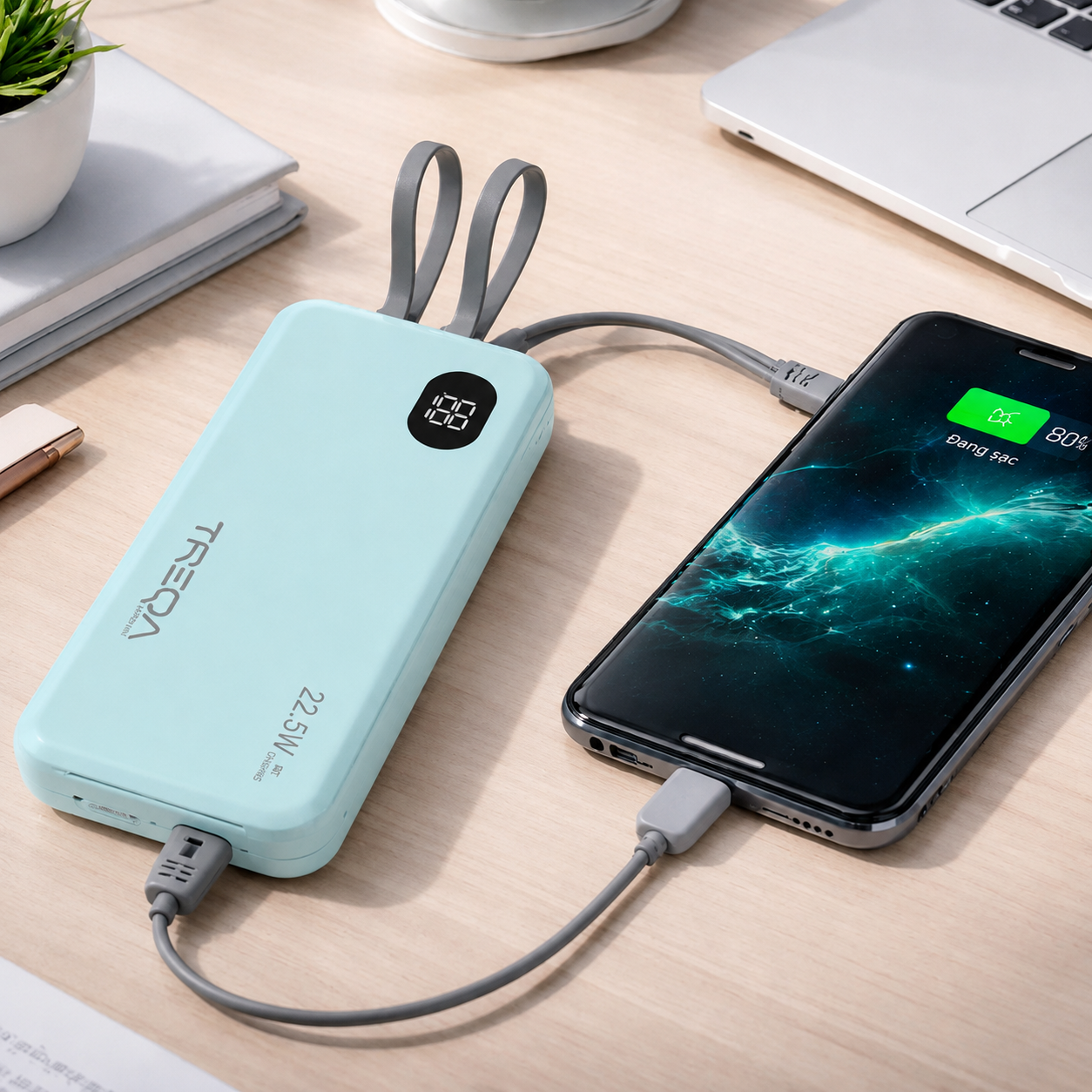Cargador Inalambrico Portatil Treqa 10000 Mah Carga Rapida®