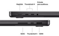 Apple 2025 MacBook Pro 14pulg Chip M5 de Apple, CPU y GPU 10 núcleos, 16GB Memoria unificada, 512 GB®