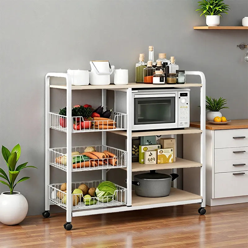 Organizador Cocina Moderno Con Ruedas 3 Canastos 80cm Movi®
