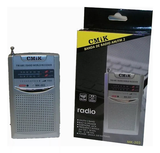 Radio Portátil De Mano A Pila Mk-203®