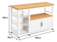 Organizador de cocina 3 canastos y 2 puertas blanco y natural