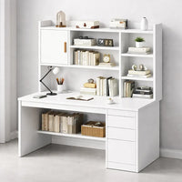 Escritorio Con Biblioteca+cajones Y Estantería Moderno Mdf®