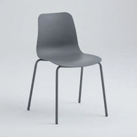 Silla De Comedor Gris Mate Metal Y Polipropileno Premium®