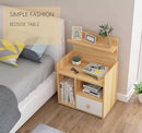 Mesa De Luz Natural / Blanco 4 Estantes 1 Cajón 43x26x60 Cm®