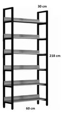 Estantería 6 Niveles Metal Y Mdf 30x60x218cm®