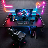 Escritorio Gamer Hierro Y Madera Mdf Profesional Luces Rgb®