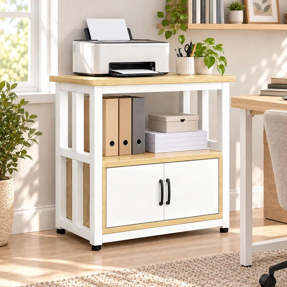 Organizador de cocina auxiliar MDF y metal 2 puertas