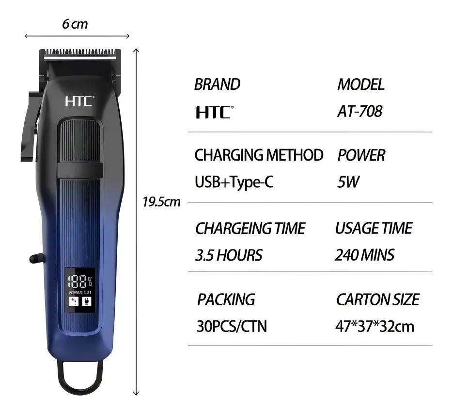 Afeitadora Corta Pelo Eléctrica Profesional Htc At-708®