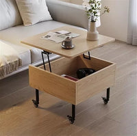 Mesa Ratona Mdf Elevación Con Cajón Oculto 55cm Con Ruedas®
