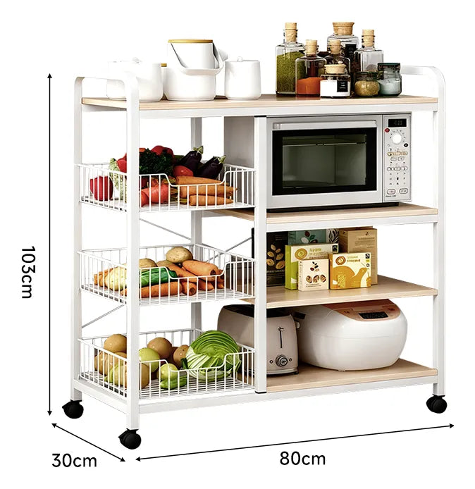 Organizador Cocina Moderno Con Ruedas 3 Canastos 80cm Movi®