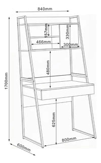 Escritorio Industrial Con Gabinete, Estante Y Cajón Premium®