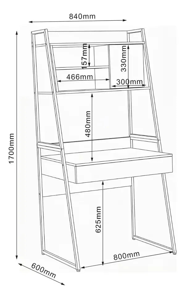 Escritorio Industrial Con Gabinete, Estante Y Cajón Premium®