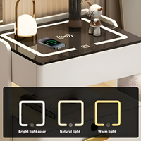 Mesa De Luz Moderna Con Sensor De Luz Led Carga Inalámbrica®