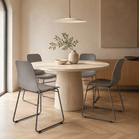 Silla Moderna De Polipropileno/base Metal Grafito Premium®
