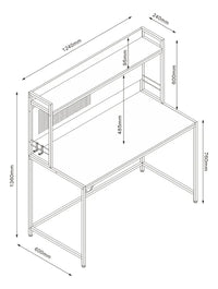 Escritorio Industrial Con Estante/panel Organizador Premium®