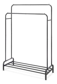 Perchero Doble De Metal Con Estante Inferior 110x54x150 Cm®
