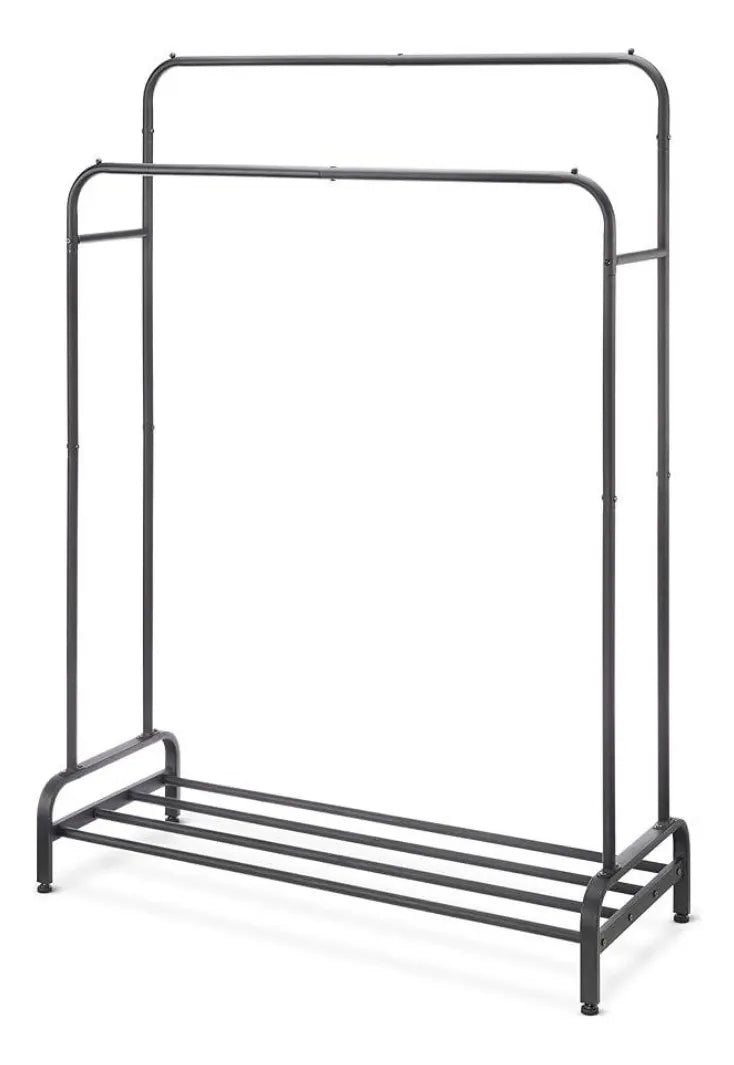 Perchero Doble De Metal Con Estante Inferior 110x54x150 Cm®