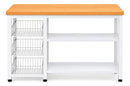 Organizador de cocina auxiliar MDF y metal blanco y natural