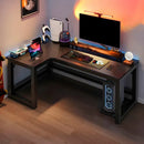 Escritorio gamer en L fibra de carbono y hierro 160x120cm®