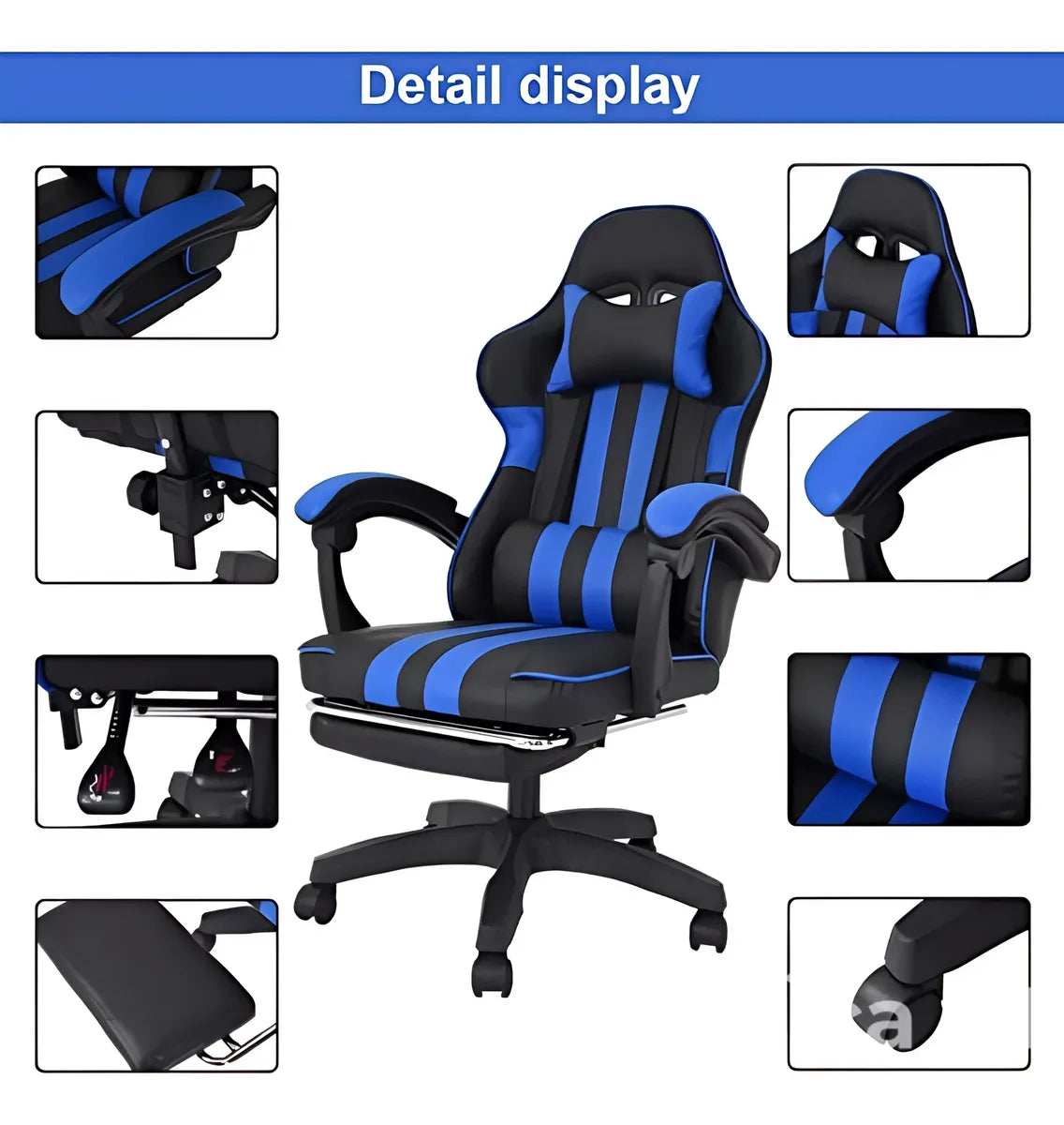 Silla Gamer Reclinable Reforzada Con Posa Pie Y Almohadones®