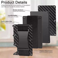 Billetera Minimalista De Fibra De Carbono Para Tarjetas Rfi®
