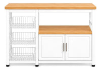 Organizador de cocina 3 canastos y 2 puertas blanco y natural