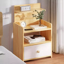 Mesa De Luz Marrón Y Blanco 3 Estantes Y Cajón 33x26x60cm®